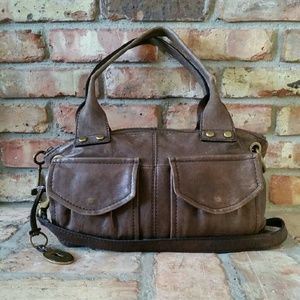 Fossil Brown Leather Satchel Purse